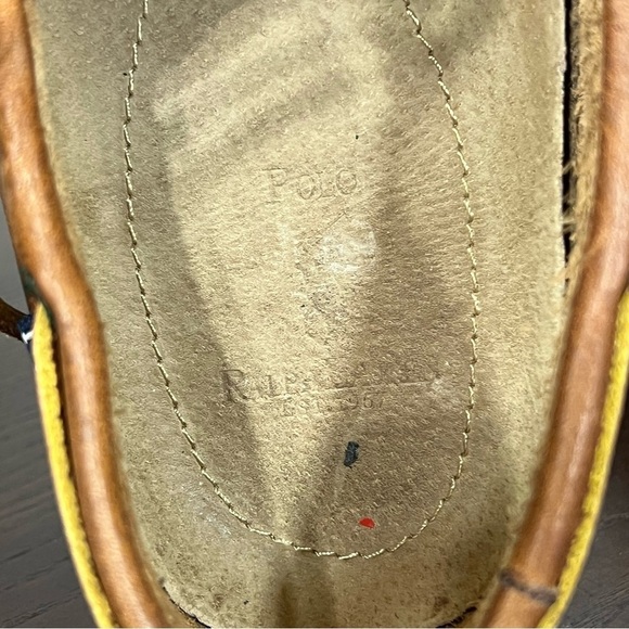 Ralph Lauren Polo Tan Leather Loafers Slip-Ons Vintage 80s 90s in size 9.5 GUC